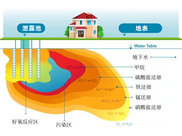 溶解氧是微生物在地下有機(jī)污染生物降解過程中使用的首選電子受體